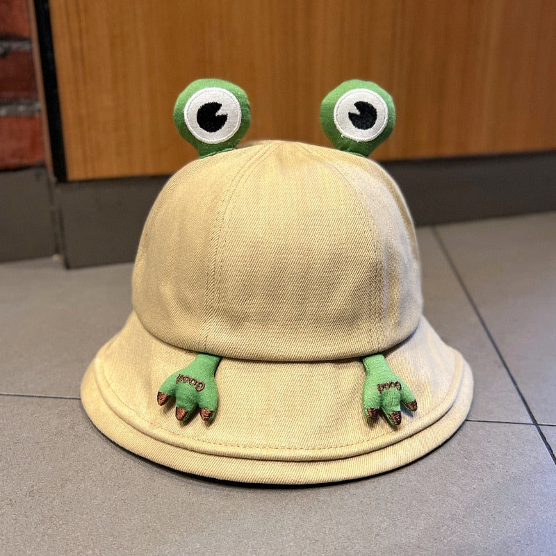 New Parent-Kid Frog Bucket Hat Cartoon Sunscreen Panama Fishing Cap Cute Froggy Cap Unisex Bob Chapeau Outdoor Sun Fisherman Cap