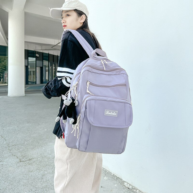 Women's backpack  Trend High School Student Bags For Girls Waterproof Nylon Laptop Bag Cute Japanese Leisure Travel Rucksack
