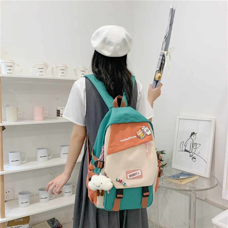 Large Capacity Backpacks For Women Hight Student Laptop Bag For Teenager Girls Schoolbag Summer Cute Multi-color Travel Rucksack