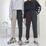 Drespot Pants Women Contrast Checkerboard Ankle Pants Women's Trousers Harajuku Y2K Aesthetic Streetwear
