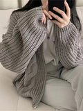 Cardigans Sweaters Women Autumn Winter Vintage Simple Coats Zipper Casual Knitted Jackets Fall Winter Outfits
