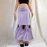 Summer Multiple Wear Skirt Women A-Line Trendy Y2K Skirts Harajuku Maxi Casual High Waist Party Streetwear E-girl Solid Skirt