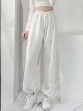 Drespot  White Oversized Jogging Sweatpants Joggers Sports Pants For Women Baggy Black Wide Leg Trousers For Female Korean Style
