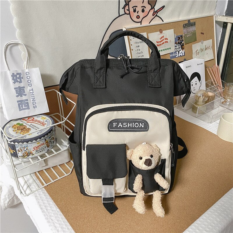 Multi-color Bags For Women Waterproof Nylon School Backpack for Student Ins Popular Large Capacity Cute Korean Travel Rucksack