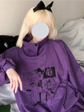 Harajuku Anime Manga Print Hoodies Women Hip Hop kawaii Oversized Sweatshirts Loose Casual Tops Japanese Style E-girl