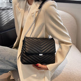 Drespot  Luxury Handbags Women's Bag Retro Chain Designer Black Pu Leather Shoulder Crossbody Bags Women  Trend Branded Female Tote