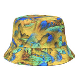Drespot  Unisex Reversible Bucket Hat Women Summer Beach Star Printed Sun Hats Fisherman Caps Outdoor Sunscreen Cap
