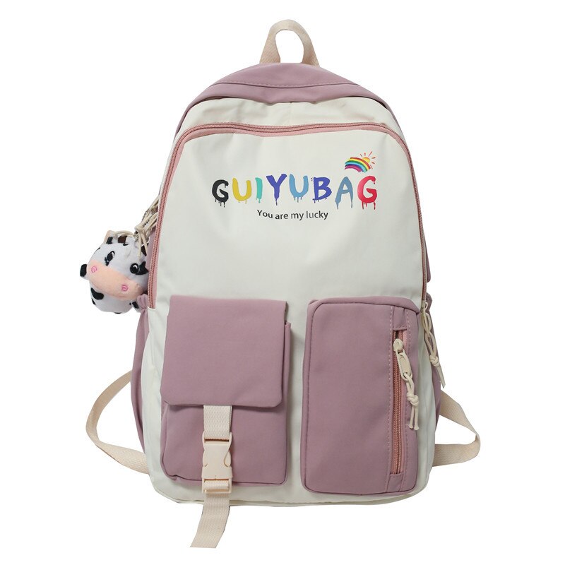 Multi-color Backpacks For Women Cartoon Bags For Girls university Schoolbag Summer Large Canvas Shoulder Bag Travel Rucksack
