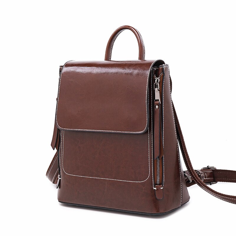 The New  Leather Handbag Euramerican Style Fashion Oil Wax Vintage Cowhide Women Backpack