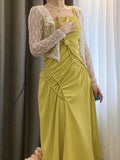 Summer Women Sexy Spaghetti Strap Midi Dress Lady Sleeveless Elegant A-Line Party Vestidos Female Fashion Clothes Outfits