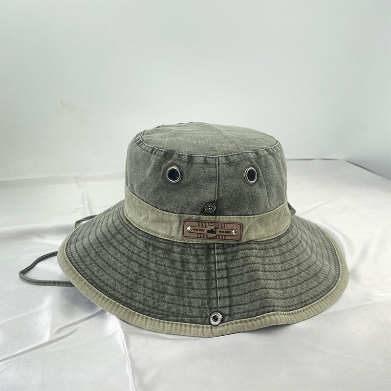 Cotton Jungle Boonie Hat For Men Travel Bob Safari Caps Women Vacation Cap With Chin Strap Adjustable Beach Sun Hat
