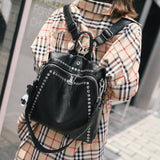 Women Genuine Leather Backpack Luxury Bag Woman Designer Bags Luxury Fashion Backpack BLACK BACKPACK Bags  Women's Brand