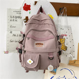 Cute Women Backpacks Waterproof Multi-Pocket Nylon Schoolbag for Girls Student Ins Popular Kawaii Laptop Book Pack Rucksack