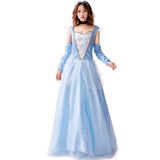 Helloween Big Sale Drespot Halloween Women Cinderella Cosplay Costume Princess Blue Dress Fancy Dress Hen Party Snow Princess Costume