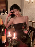 Drespot Elegant Summer Spaghetti Strap Midi  Dress Women Sexy Prom Evening Bodycon Party Birthday Club Fashion Clothing