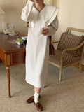 Women Spring Summer Midi Dresses Full Sleeve Elegant Solid Vestido Fashion Office Lady Casual Clothes