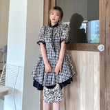 Kawaii Dress Bow Sweet Lolita Dress Summer Elegant Casual Streetwear Black Gothic Harajuku Puff Sleeve Vintage Sundress