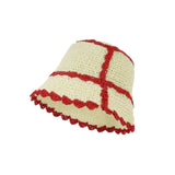 Summer Bucket Hat For Women Outdoor Travel Sunscreen Straw Crochet Straw Hat Foldable Sun Cap Ladies Vacation Seaside Beach Hat