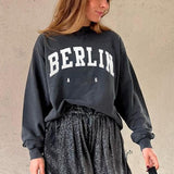 Back To School Outfits Gradient Washed Letter Sweatshirts for Women Fashion Print Pullovers Vintage Female Loose Sweatshirt Hoodies 2023 Spring Autumn
