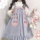 Drespot Blue Lolita Dress Kawaii Bow Ruffles Patchwork Short Dress Sweet Japanese Preppy Style Sleeveless Women Fashion Sundress