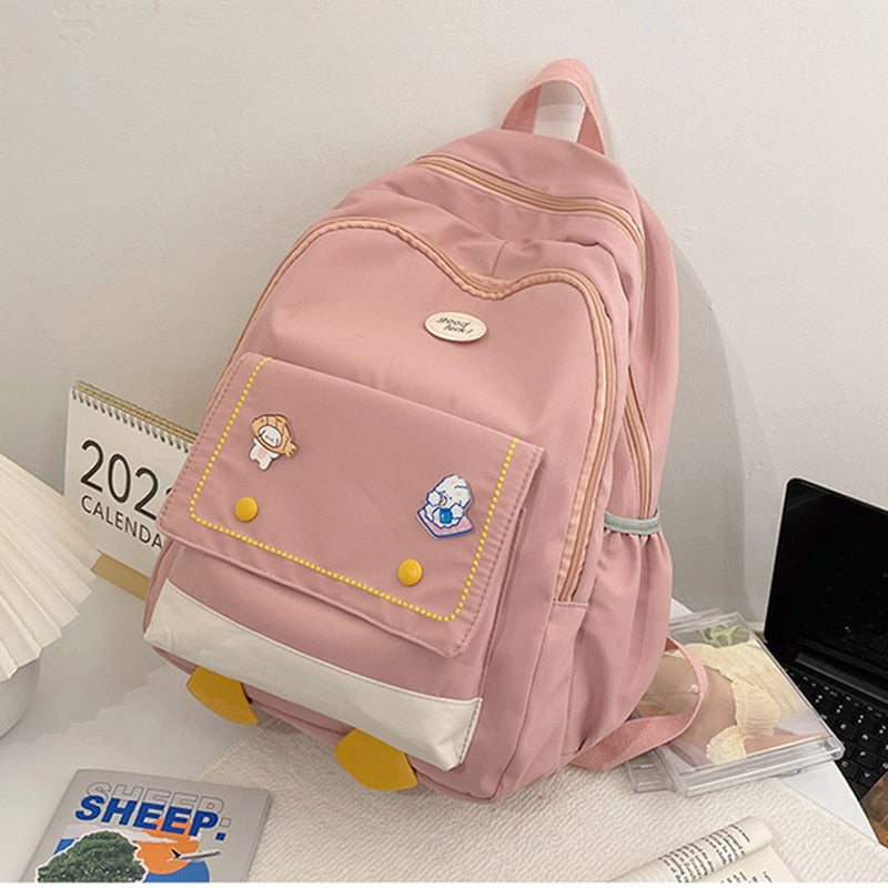 Cute Women Backpacks Waterproof Multi-Pocket Nylon School Backpack for Student Girls Kawaii Laptop Mochilas Travel Rucksack