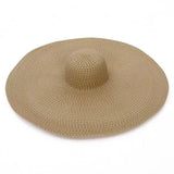 Drespotshop 70cm Oversized  Wide Brim Sun Hat Travel  Large UV Protection Beach Straw Hats Women's Summer Floppy Foldable Chapeaux Wholesale