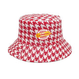 Drespot-shop New Red Plaid Style Beautiful Cochonou Bob Hats Bucket Hats Cotton for Men Women Unisex Breathable Outdoor Panama Caps Wholesale