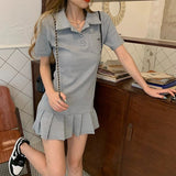 Short Sleeve Dress Women Clothing High Quality Trendy Comfortable Casual Solid Soft Korean Style Simple Lovely Age Reduction Fit