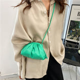 Small Pleated Clip on Women's Shoulder Crossbody Bag High Quality Soft PU Leather Mini HandBag Luxury Designer Hot Messenger Bag