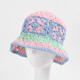 Drespotshop 2023 Summer Women Handmade Crochet Bucket Hats Shopping UV Protection Fashion Beanies Bell Knitted Korean Style Panama Wholesale