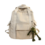 New Solid Color Women'S Waterproof Nylon Backpack Simple School Bag For Teenage Girl Shoulder Travel Bag School Backpack