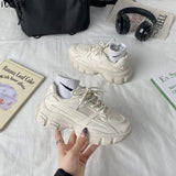 Drespot  Women Chunky Platform Sneakers Designer Thick Sole Women's Shoes Fashion White Ladies Breathable Light Shoe zapatillas mujer