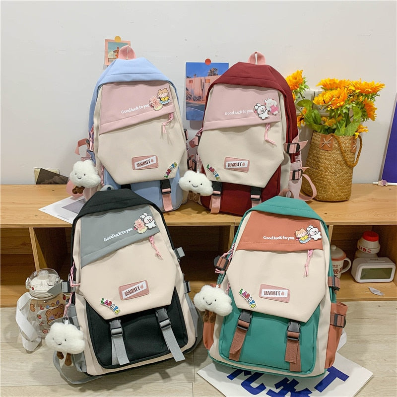 Large Capacity Backpacks For Women Hight Student Laptop Bag For Teenager Girls Schoolbag Summer Cute Multi-color Travel Rucksack