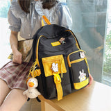 Large Capacity Laptop Backpack Women Waterproof Color Patchwork Cute Backpacks For Teenage Girl Schoolbag Fancy Student Book Bag