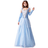 Helloween Big Sale Drespot Halloween Women Cinderella Cosplay Costume Princess Blue Dress Fancy Dress Hen Party Snow Princess Costume