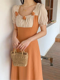 Summer Elegant Vintage Midi Dress For Women  Casual Ladies One Piece Clothing Femme Fashion Clothes Vestidos