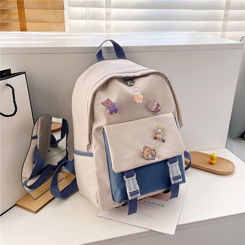 Multi-color Backpacks For Women Cartoon Bags For Girls Korean Schoolbag Summer Small Canvas Shoulder Bag Mini Travel Rucksack