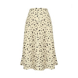 Leopard Satin Skirt Women High Waisted Elastic Summer A-Line Casual Skirt New Elegant Ladies Office Skirts Midi Party Skirt
