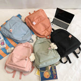Drespot  HOCODO Casual Backpacks Women  Solid Color Women Shoulder Bag Nylon Teenage Girl School Bag Trend Backbag Mochilas Female