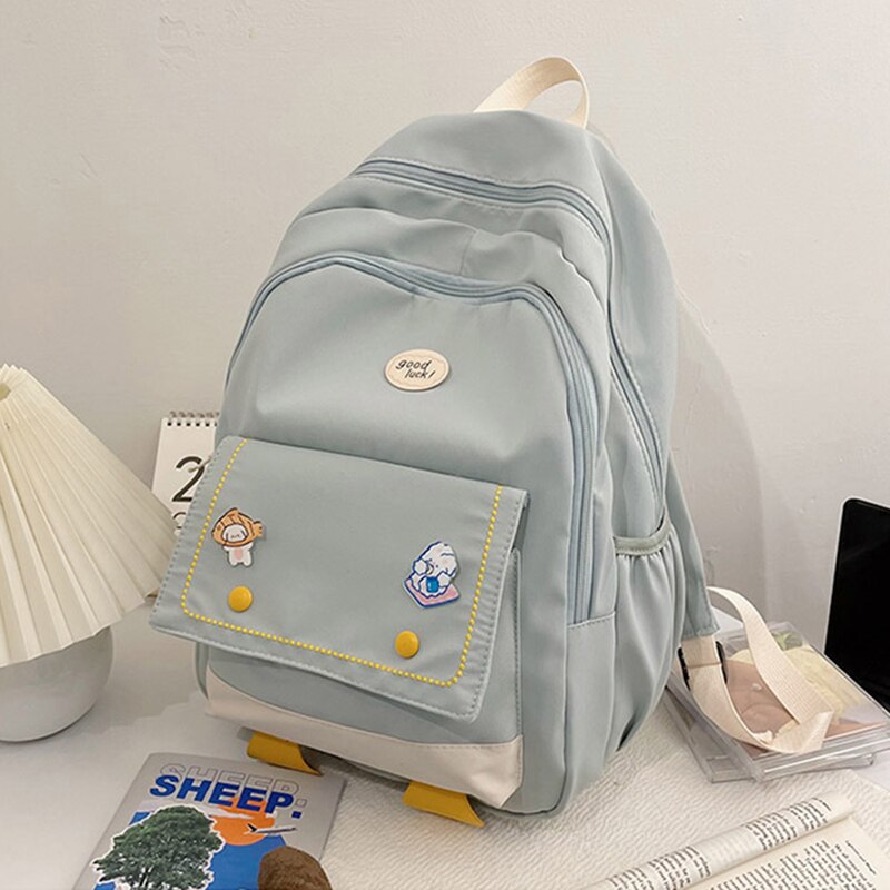 Cute Women Backpacks Waterproof Multi-Pocket Nylon School Backpack for Student Girls Kawaii Laptop Mochilas Travel Rucksack
