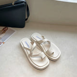 Flat Ladies Sandals Summer Design Fashionable Women's Slippers Outerwear Solid Color Comfortable Gentle Female Shoes