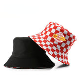 Drespot-shop New Red Plaid Style Beautiful Cochonou Bob Hats Bucket Hats Cotton for Men Women Unisex Breathable Outdoor Panama Caps Wholesale