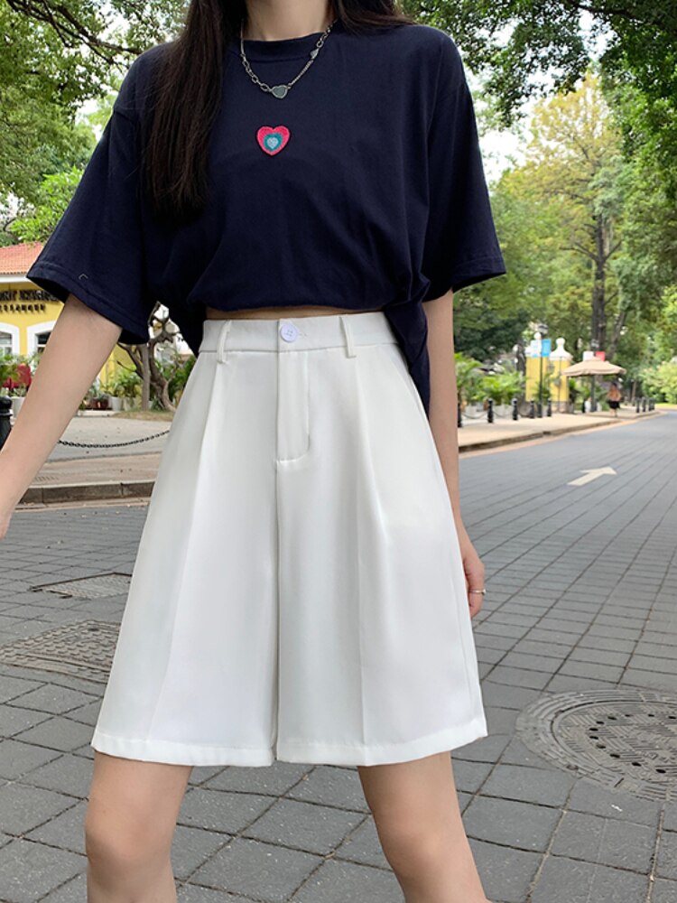 Korean Version High Waist Slim All-match Pants  Spring and Summer New Loose Shorts Pant Women Casual Baggy Trousers