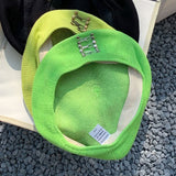 Kpop Linen Braid Beret Hat For Ladies Straps Studs Thin Breathable Casquette Trend Summer Vacation Boina Caps Painter Gorras
