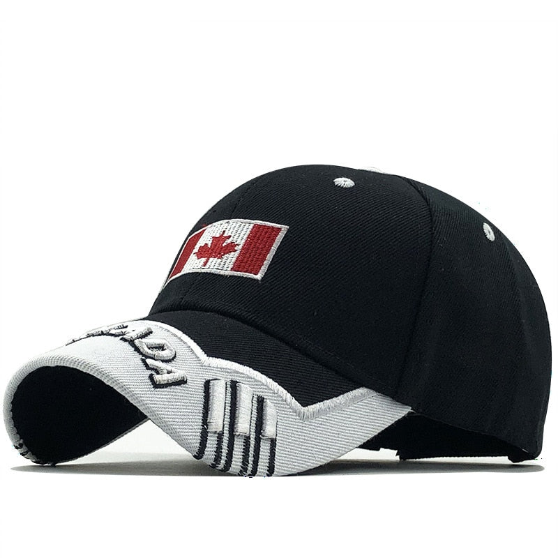 Canada 3d Embroidery Baseball Caps Women's Maple Leaf Cotton Adjustable Snapback Hat Hip Hop Dad Bone Fashion Cotton Trucker Hat