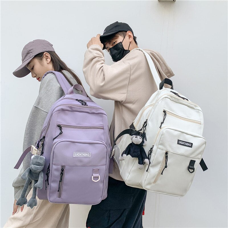 Women's backpack  Trend High School Student Bags For Girls Waterproof Nylon Laptop Bag Cute korean Leisure Travel Mochila