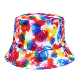 Drespot  Graffiti Bob Cap Hip Hop Bucket Hat Foldable Double-Sided Fishing Hat Tie Dye Gorros Men Women Beach Sun Fisherman Hat