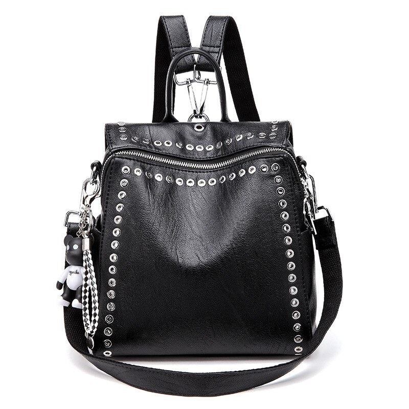 Women Genuine Leather Backpack Luxury Bag Woman Designer Bags Luxury Fashion Backpack BLACK BACKPACK Bags  Women's Brand