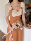 Summer Elegant Vintage Midi Dress For Women  Casual Ladies One Piece Clothing Femme Fashion Clothes Vestidos