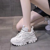 Drespot  Winter Chunky Sneakers Casual Vulcanized Shoes Woman Keep Warm High Platform Sneakers Femme Lace Up White Flats Women